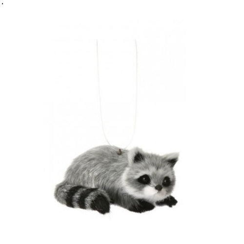 Furry Racoon Ornament, laying