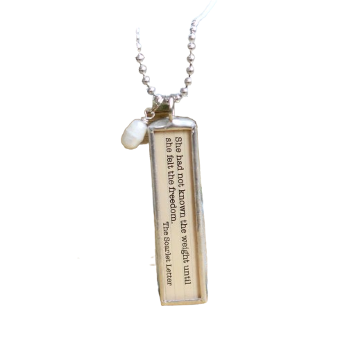 Literary Quote Necklace, she felt the freedom