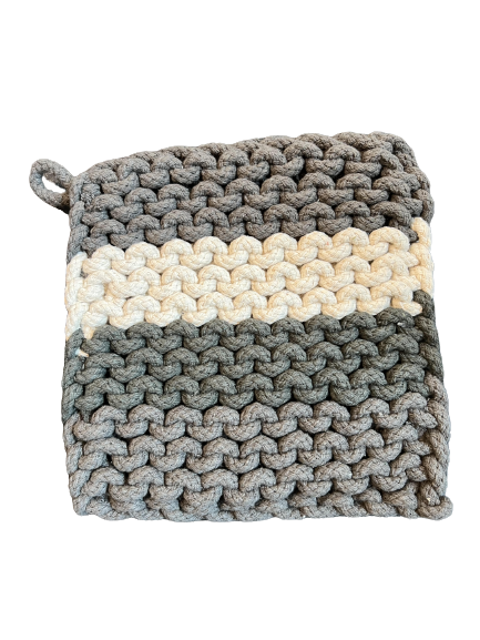 Crocheted Pot Holder, multicolor