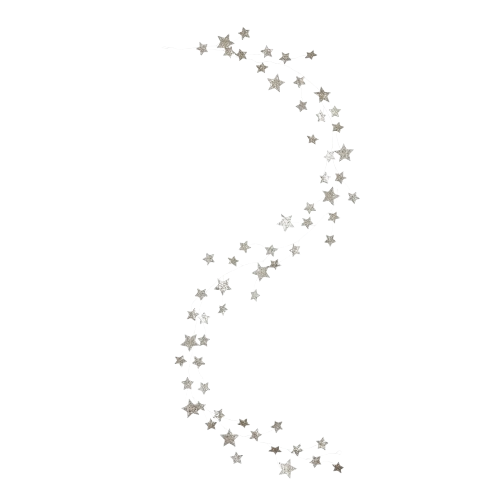 Glitter Star Garland, silver