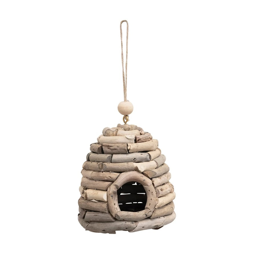 Driftwood Bee Skep Ornament