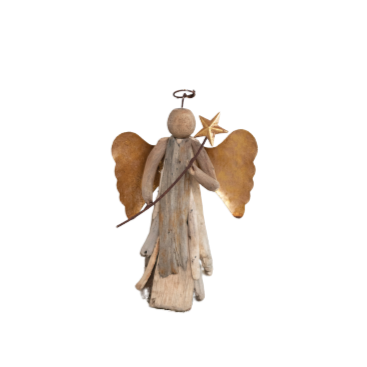 Driftwood Angel with Star Staff