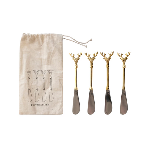 Brass Deer Canape Knife