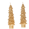 Tree Taper Candles, gold