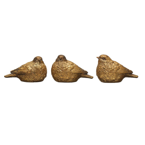 Resin Bird, distressed gold