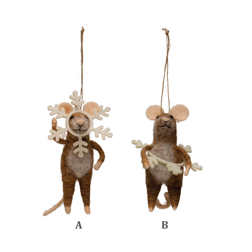 Felt Mouse/Snowflake Ornament