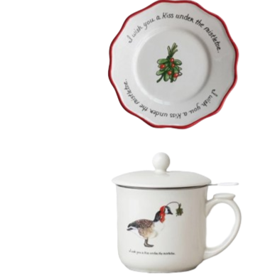 Christmas Mug/Saucer, duck
