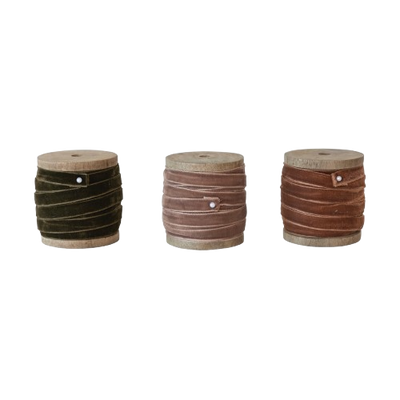 Velvet Ribbon on Wooden Spool