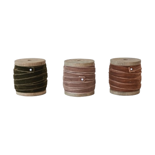 Velvet Ribbon on Wooden Spool