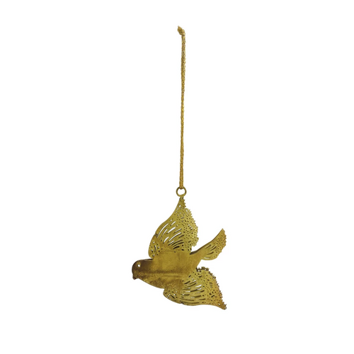 Metal Bird Ornament, gold