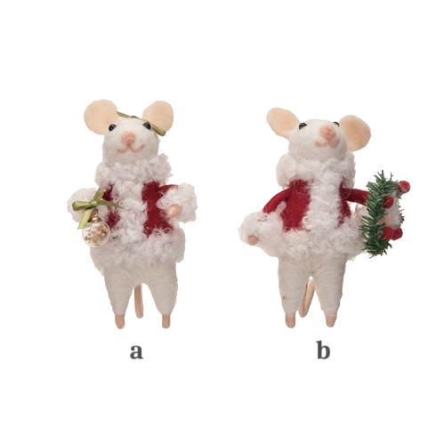 Felt Mouse in Santa Outfit