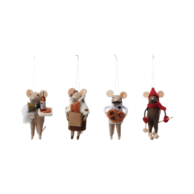 Felt Foodie Mouse Ornament