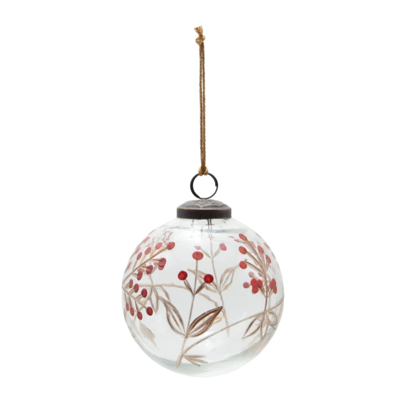 Etched Berry Ornament