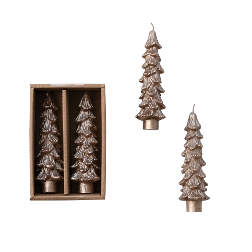 Tree Candles, champagne, set/2