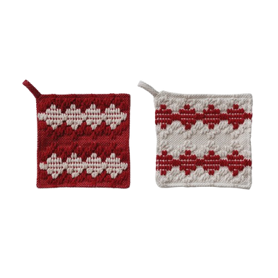 Crochet Pot Holder, candy cane