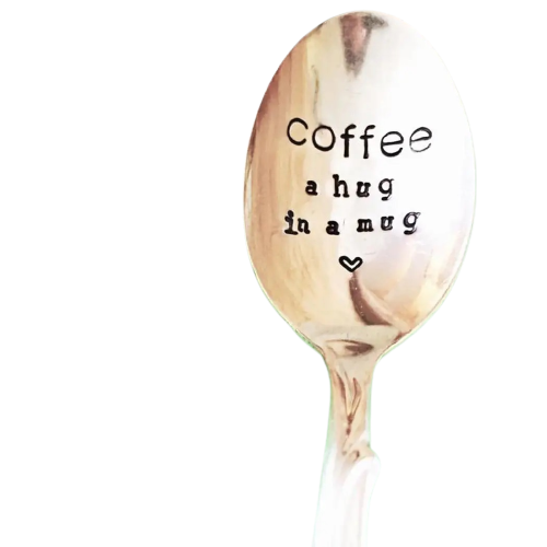 Vintage Stamped Spoon "Hug Mug"