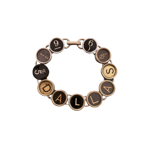 Typewriter Key Bracelet "Dallas"