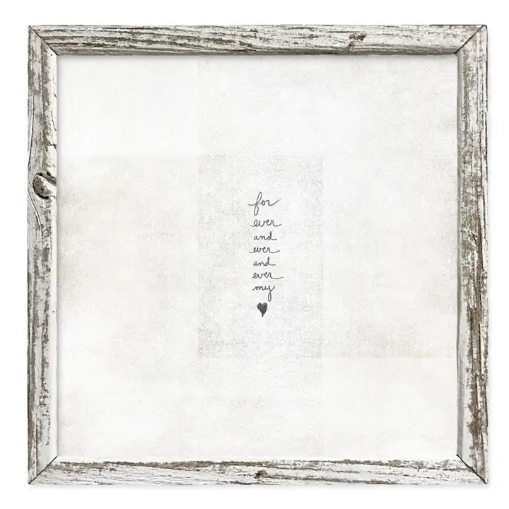 Square Canvas Sign "Forever and Ever My Love", white (small)