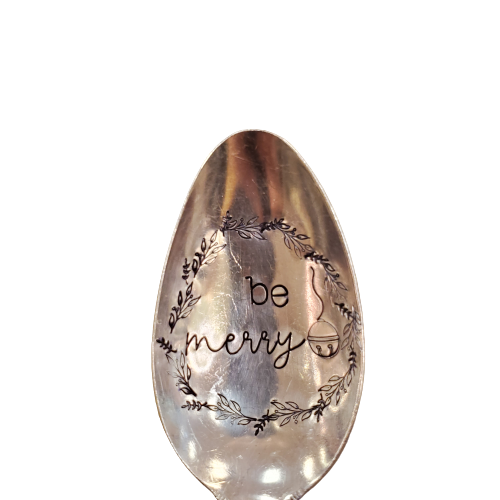 Vintage Stamped Spoon "Be Merry"