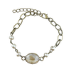 Oval Crystal Bracelet with Beads & Link Chain