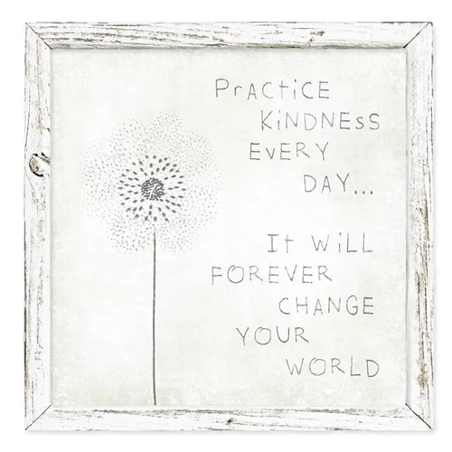 Square Canvas Sign "Practice Kindness", white (small)
