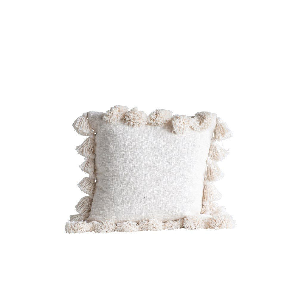 Pillow, Cream with Tassels