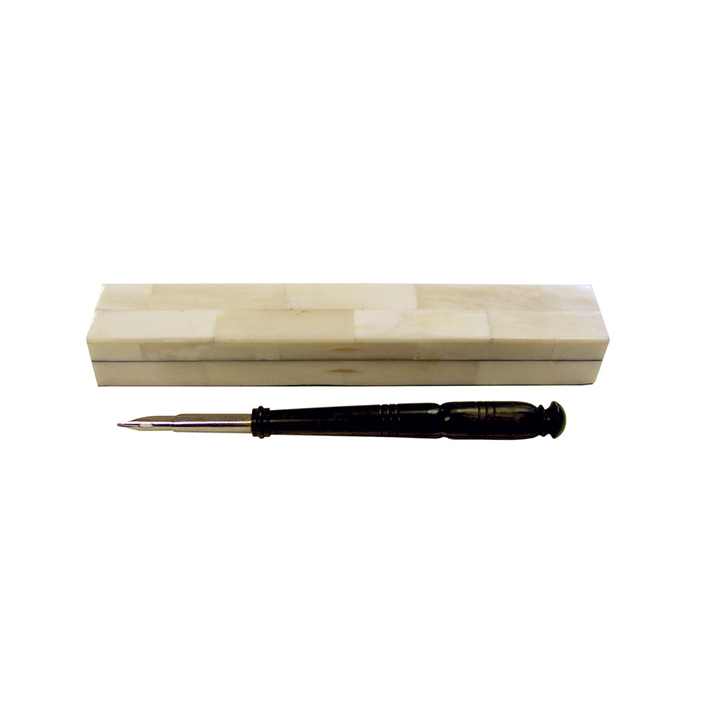 Bone Pen Box with Nib Pen