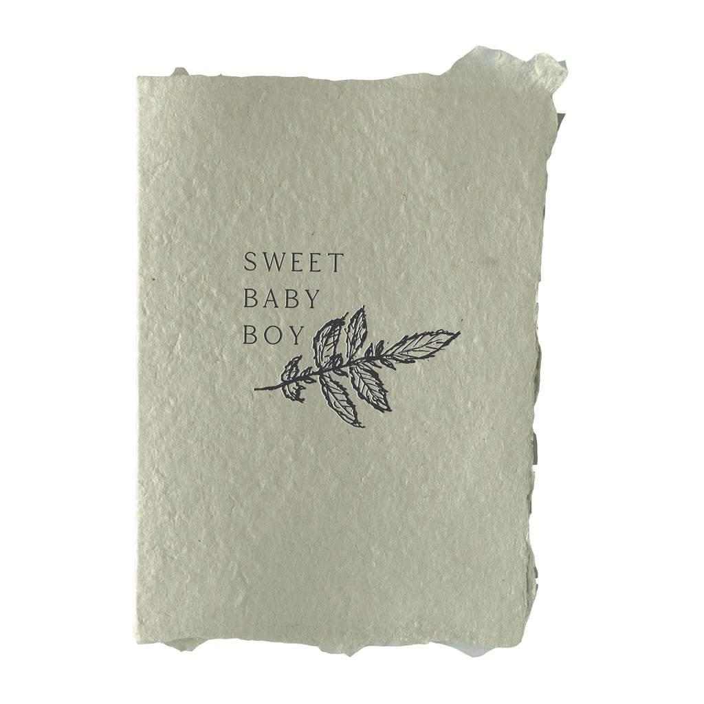 Handmade Paper Card - Sweet Baby Boy