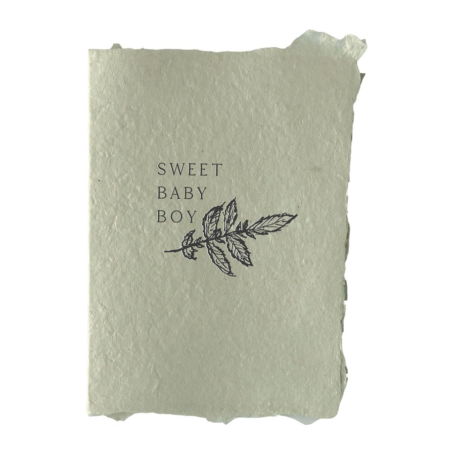 Handmade Paper Card - Sweet Baby Boy