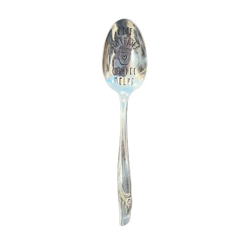 Vintage Stamped Spoon "Life Happens"