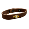 Leather Bullet Cuff, gold (brown leather)