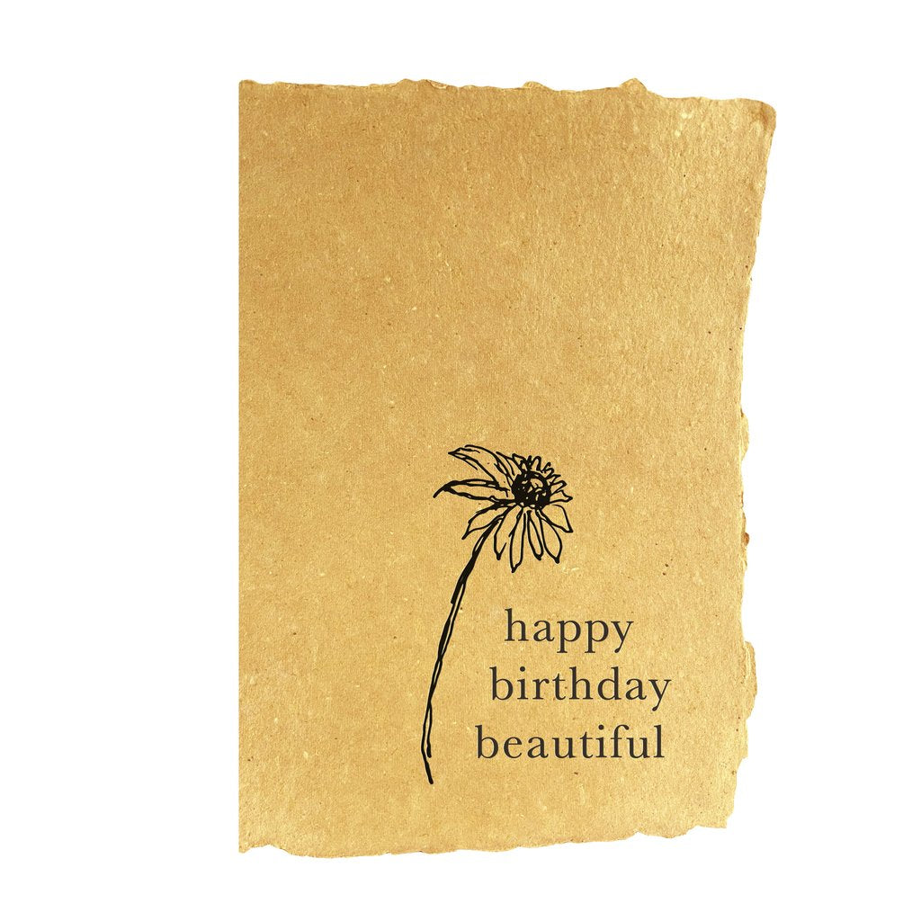 Handmade Paper Card - "Happy Birthday Beautiful"