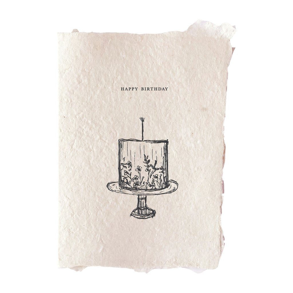 Handmade Paper Card - Happy Birthday Cake