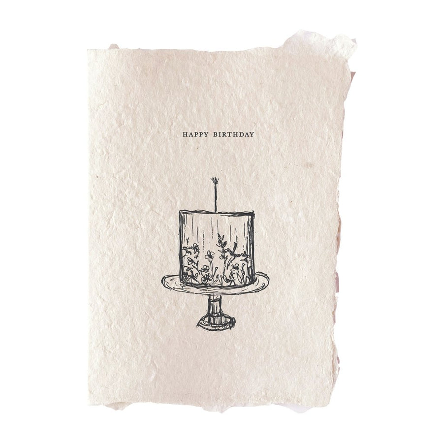 Handmade Paper Card - Happy Birthday Cake