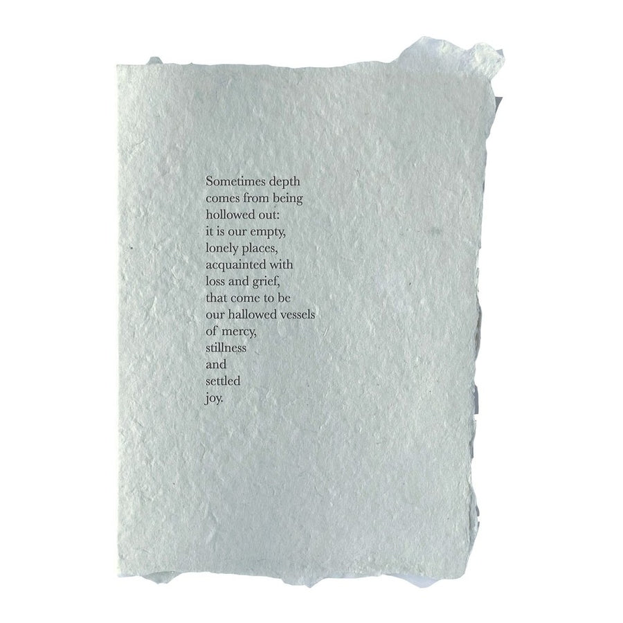 Handmade Paper Card - Settled Joy