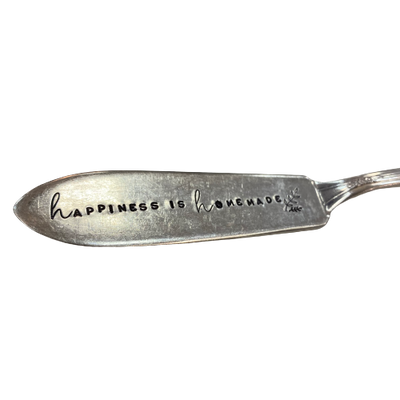 Vintage Stamped Butter Knife "Happiness is Homemade"