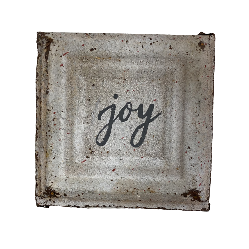 Vintage Tin (small) "Joy"