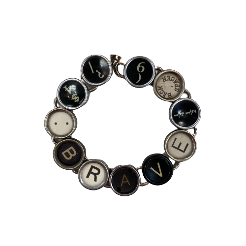 Typewriter Key Bracelet "Brave"
