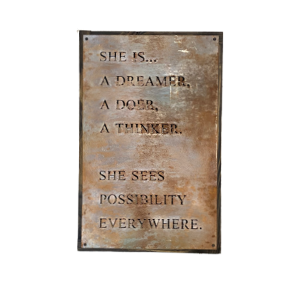 Metal Sign "She is a dreamer" - framed