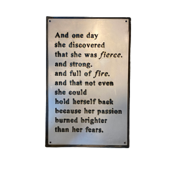 Metal Sign "Fire and Fierce" - framed