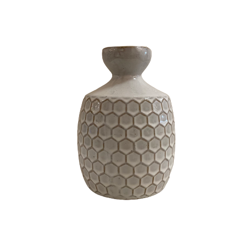 Vase, honeycomb pattern