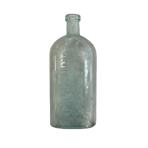 Vintage Glass Bottle, blue (large)