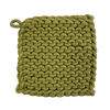 Crocheted Pot Holder, olive