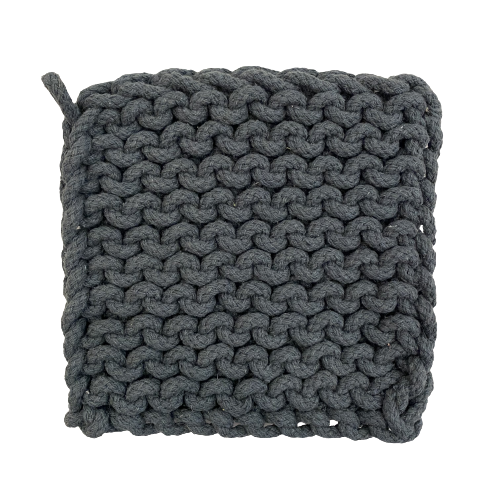 Crocheted Pot Holder, charcoal