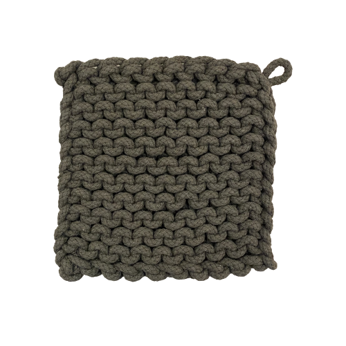 Crocheted Pot Holder, dark grey