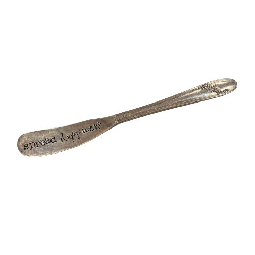 Vintage Stamped Butter Knife "Spread Happiness"