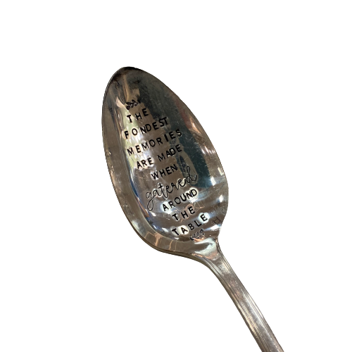 Vintage Stamped Serving Spoon "Fondest Memories"