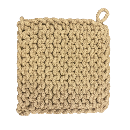Crocheted Pot Holder, wheat