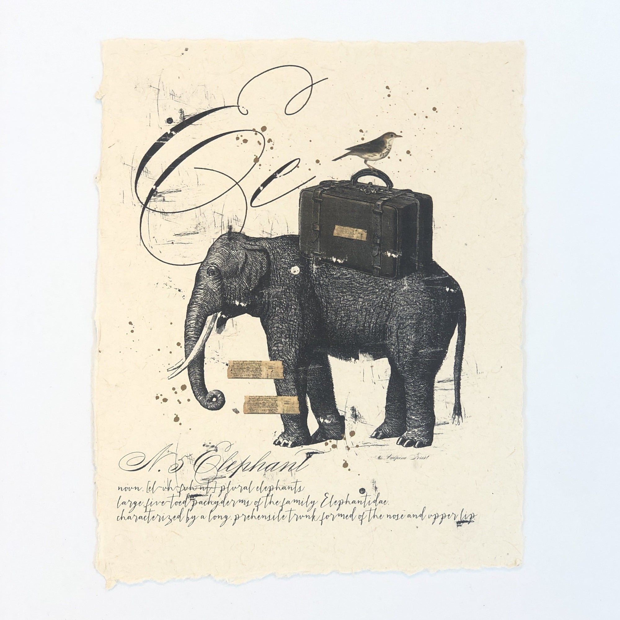 "E" Artisan Alphabet Print