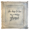 Vintage Square Tin, medium - "She Chose to Live in a Messy Grace"